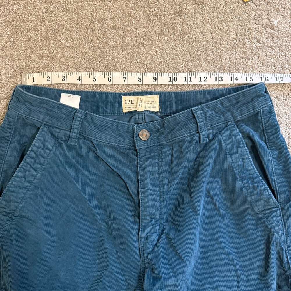 Current Elliott Painter Teal Blue Corduroy Carpenter Wide Leg Pants 30 Utility - Picture 6 of 12